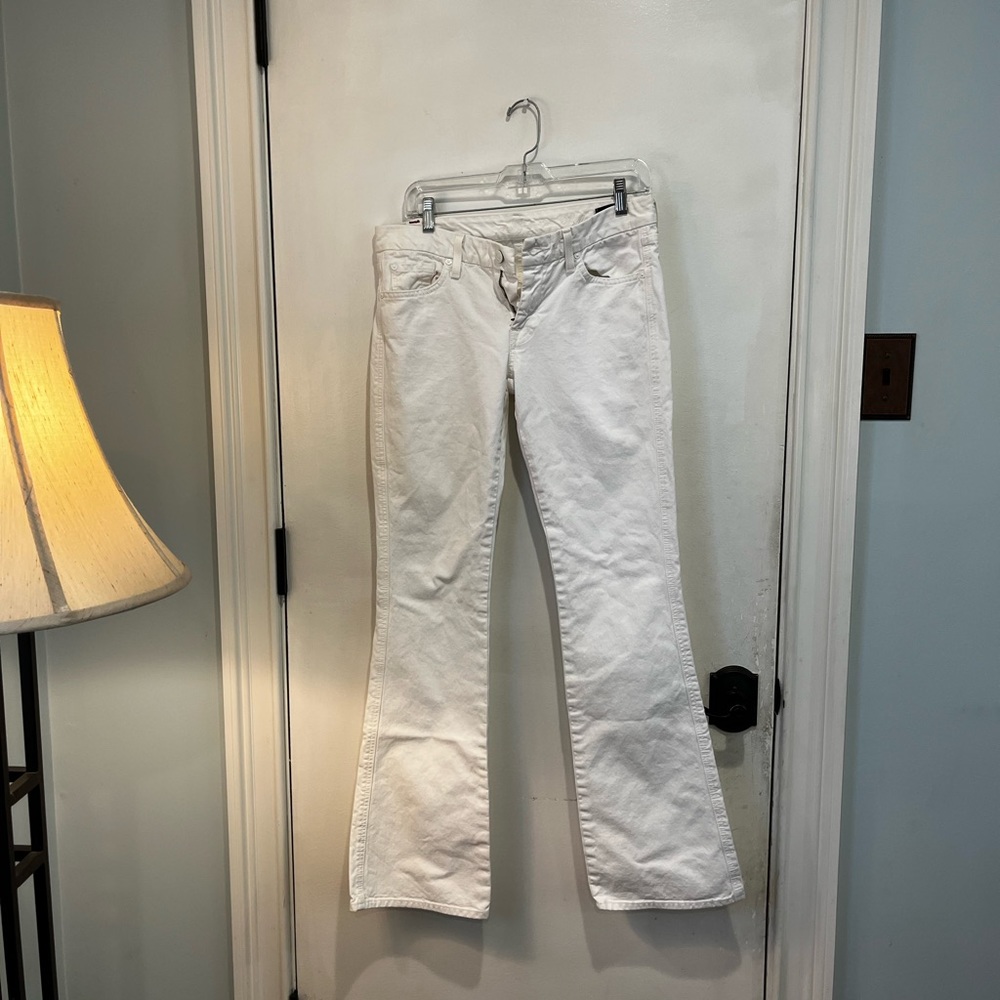 7 jeans white bell jeans